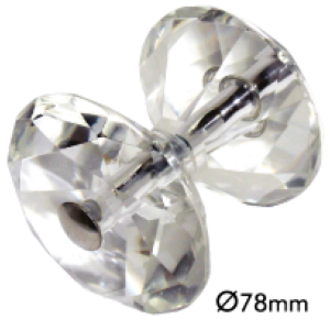 Kristal Cam Kapı Kulp 78 mm çapında